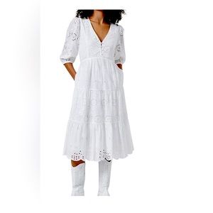 French Connection White Eyelet Dress S